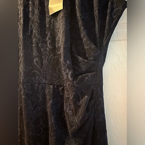 🎉3xHP🎉 🆕 Miusol Ruffle Trim Lace Cocktail Dress - Navy Blue - Size L (8/10) - Picture 4 of 15